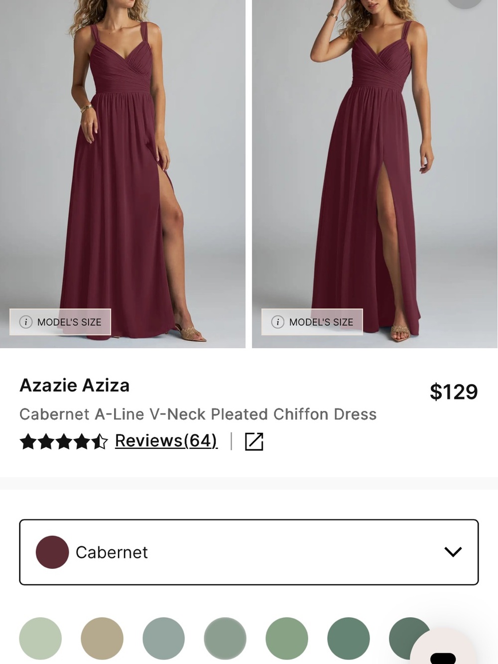 Aziza Cabernet Azazie Dress
